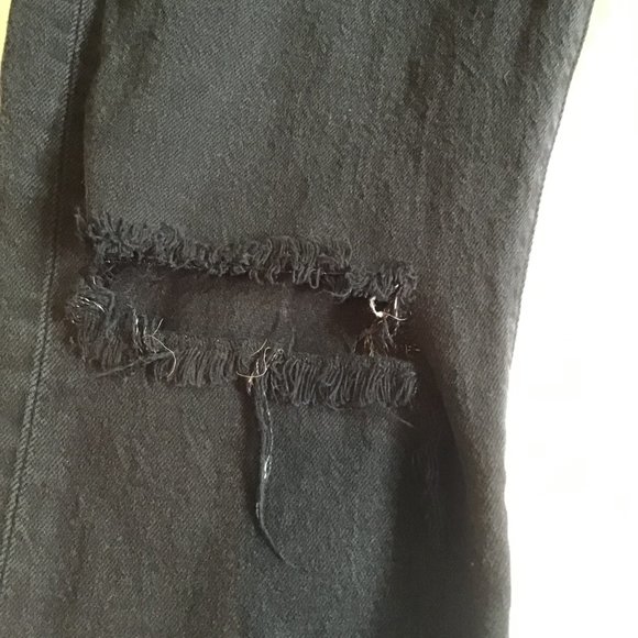 Levi's Black Icon Wedgie Raw Edge Hem Distressed Button Fly Jeans - Picture 5 of 15